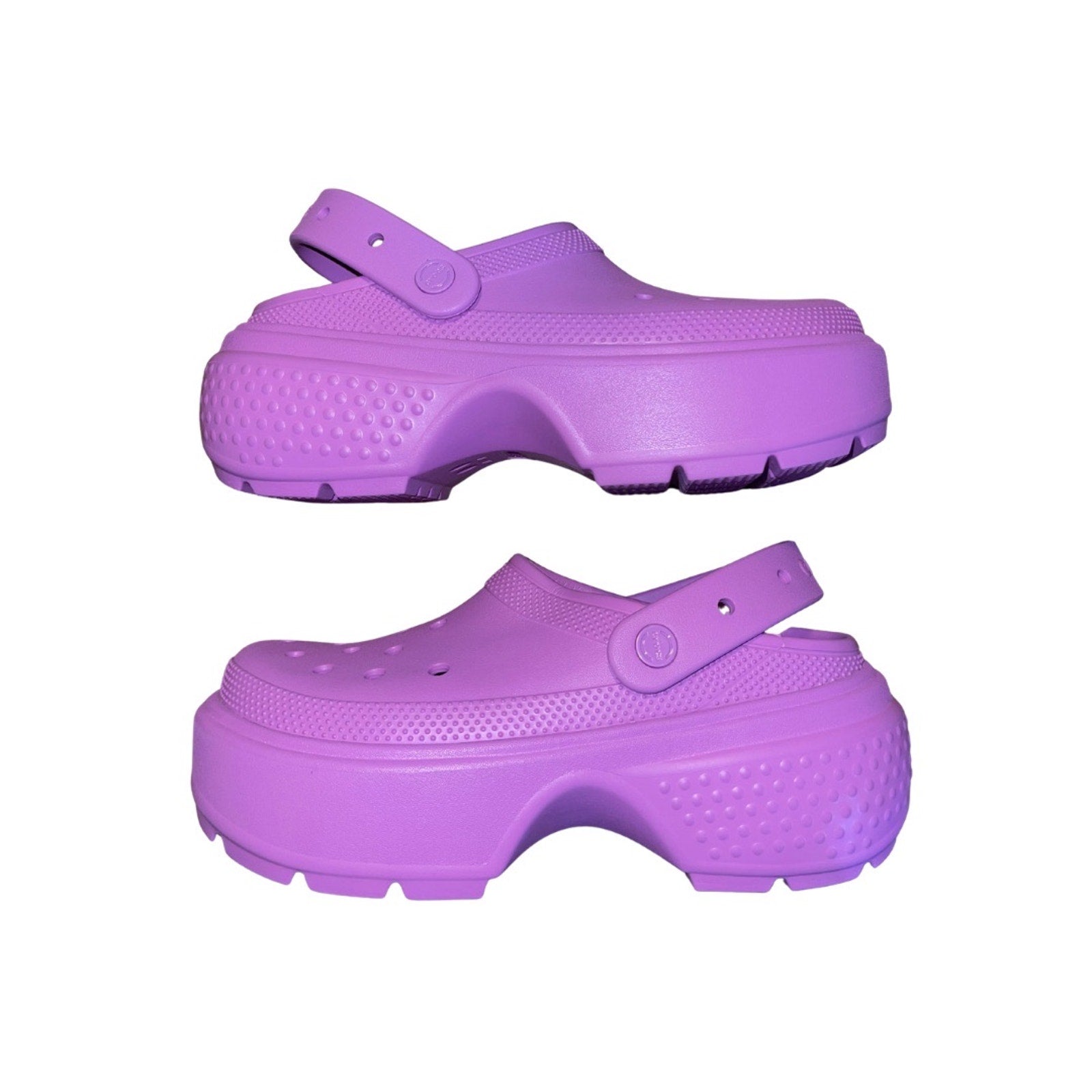 Crocs Stomp Slip on Clogs Bubble Purple Platform Size 9 Chunky Sole Comfort NWT