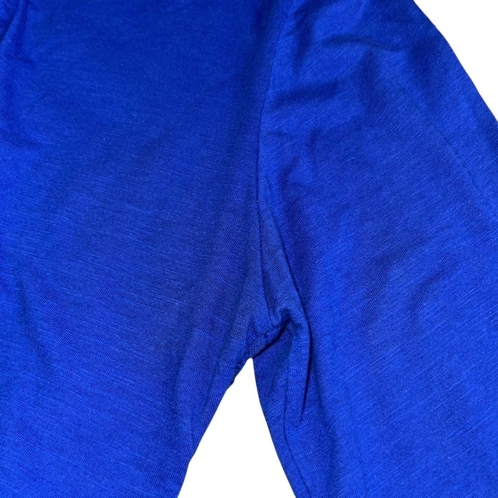 Great Cavalier Royal Blue Blouse Size Medium Floral Embroidered 100% Cotton