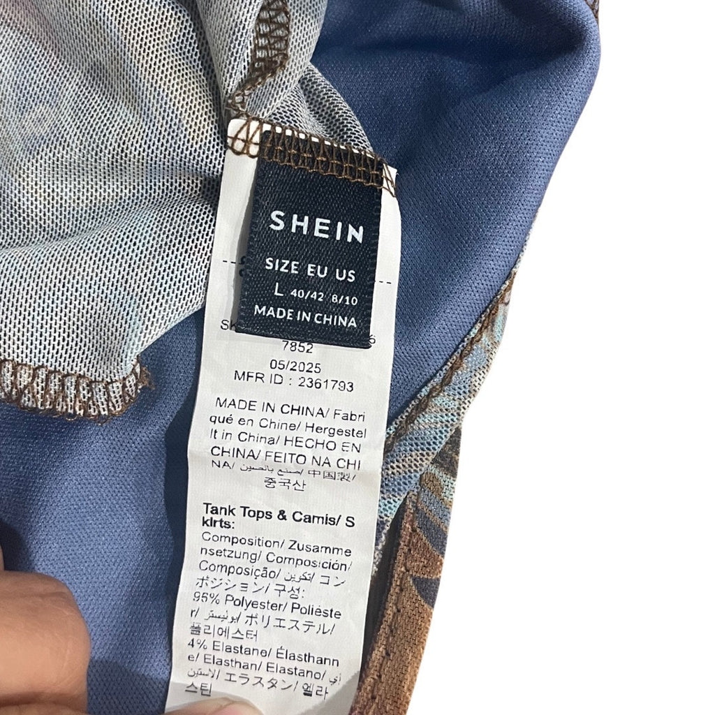 Shein Two Piece  Sun and Paisley Lace Mesh Top & Skirt Size Large BOHO festival