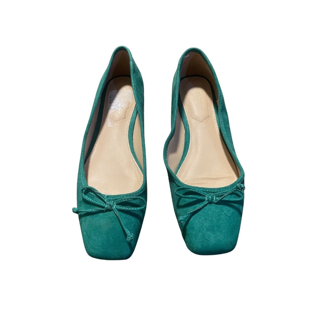 Liz Claiborne Green Ballet Flats Faux Suede Memory Foam Preppy Loafers Size 6.5 NWT
