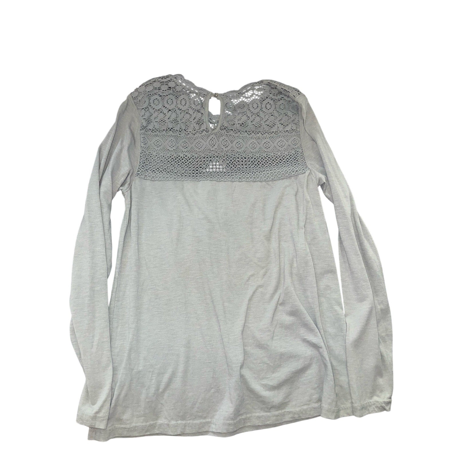 G. H. Bass & Co. Women's Gray Lace crochet long-sleeved blouse Size Medium