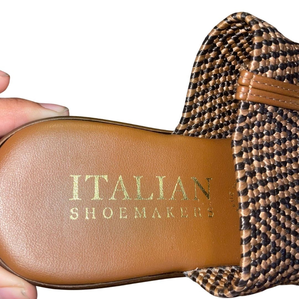 Italian Shoemaker Layna Thong Sandals Fabric T-Stap Size 6 Made in Italy Slip-on