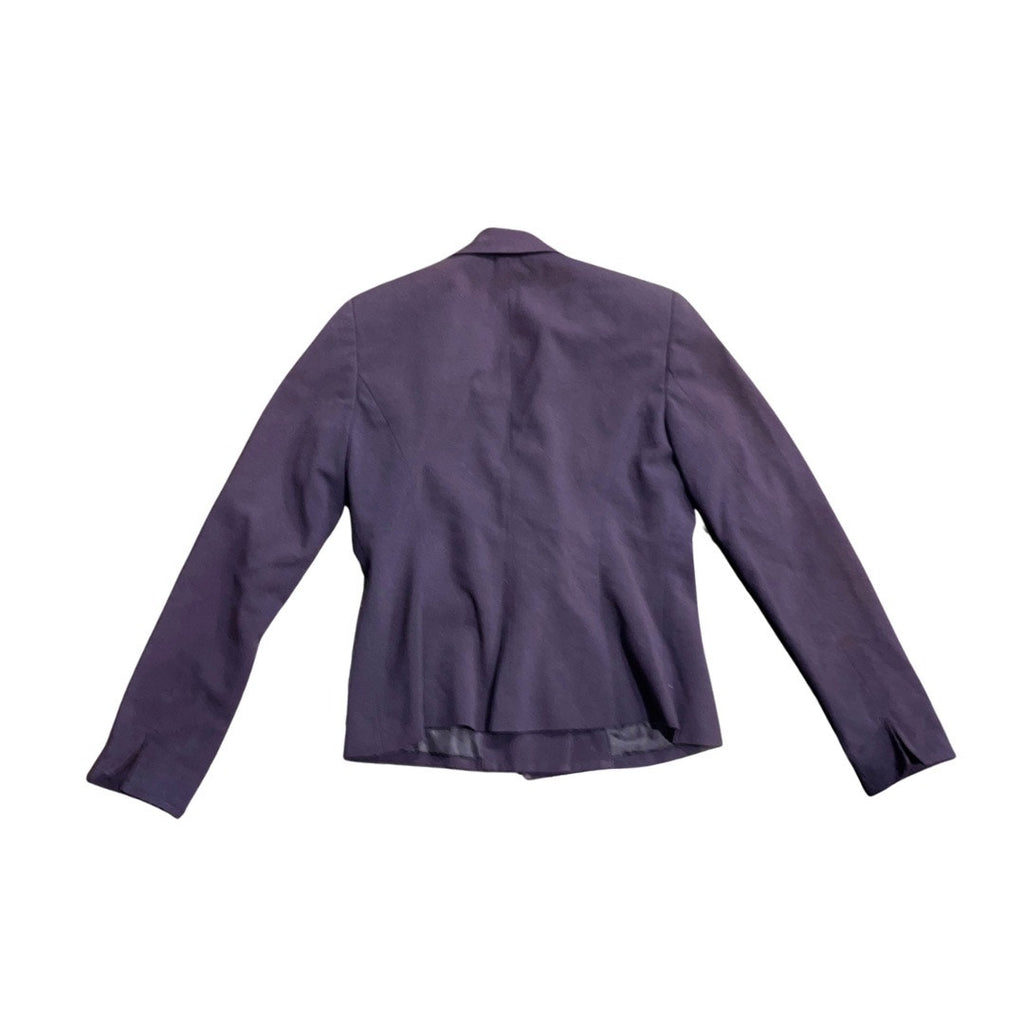 Levine Classics Larry Levine Women Purple Blazer Mock Belt Size 4 Career Office