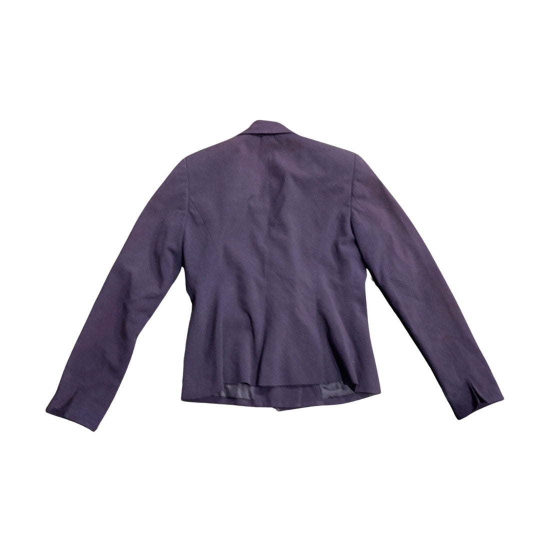 Levine Classics Larry Levine Women Purple Blazer Mock Belt Size 4 Career Office
