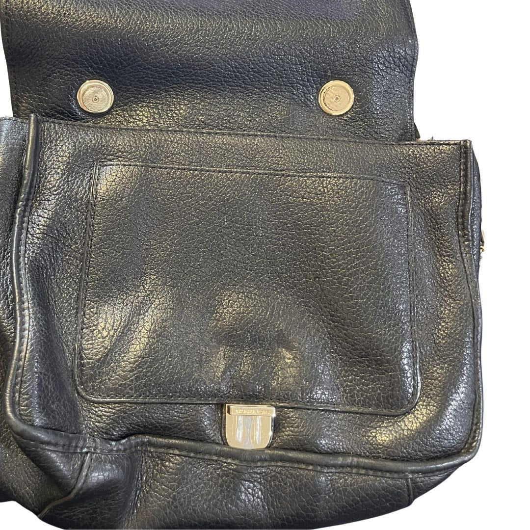 Michael Kors Cooper Medium Pebbled Leather Messenger Bag School Satchel Chic VTG