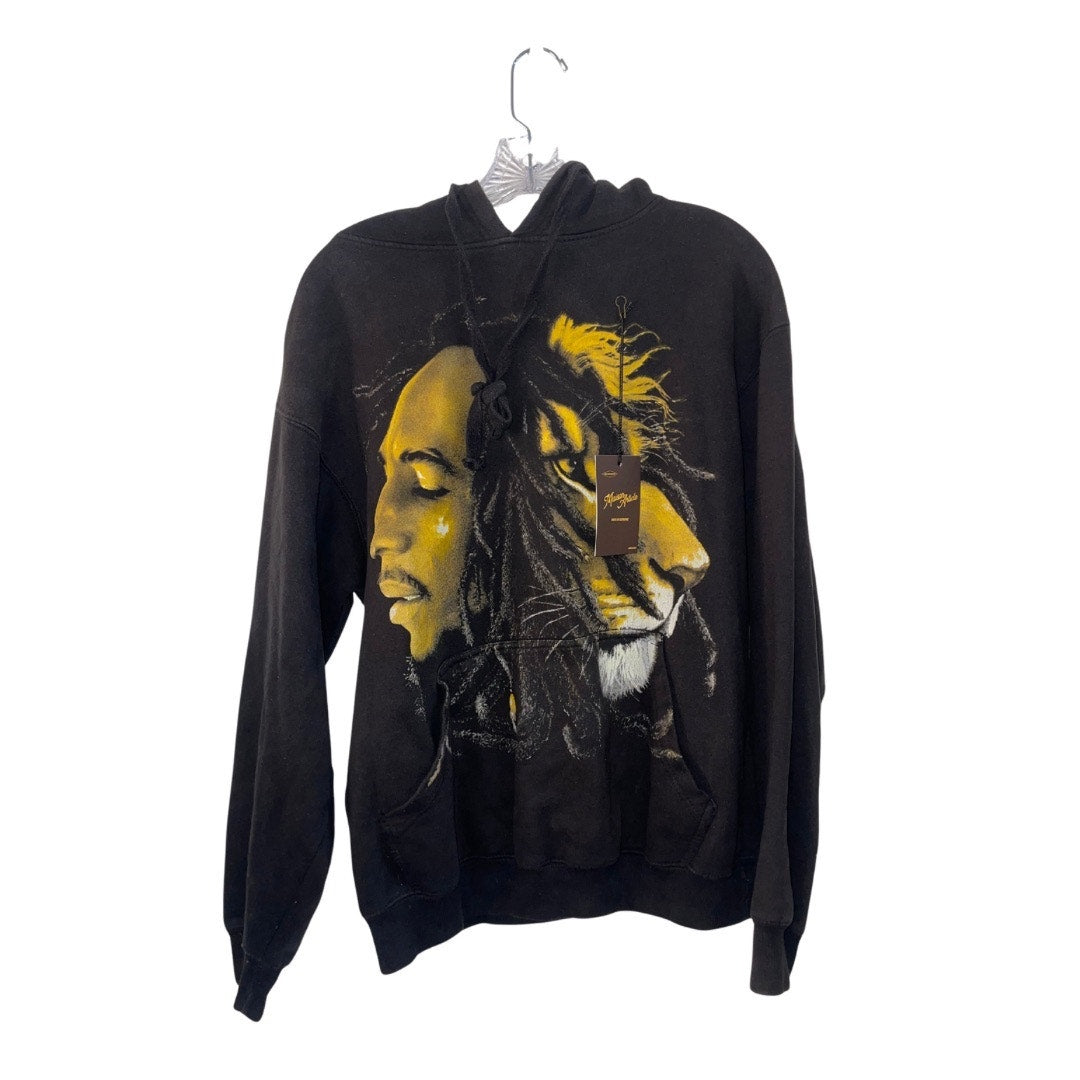 Bob Marley Lion Hooded Sweater Size XL Unisex Pullover Reggae Rasta