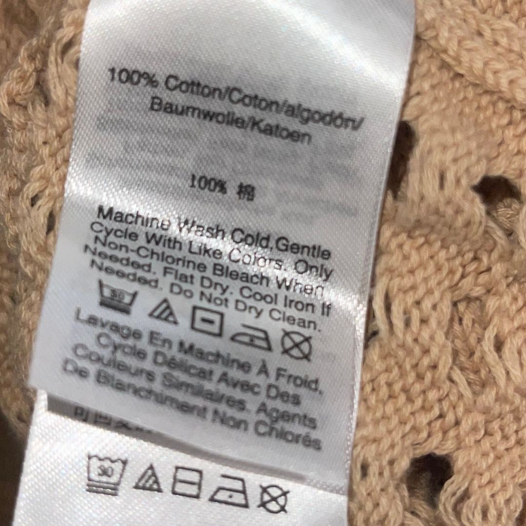 DKNY Jeans Open Stitch V-Neck Lightweight Sweater Size XL Casual Relaxed Crochet