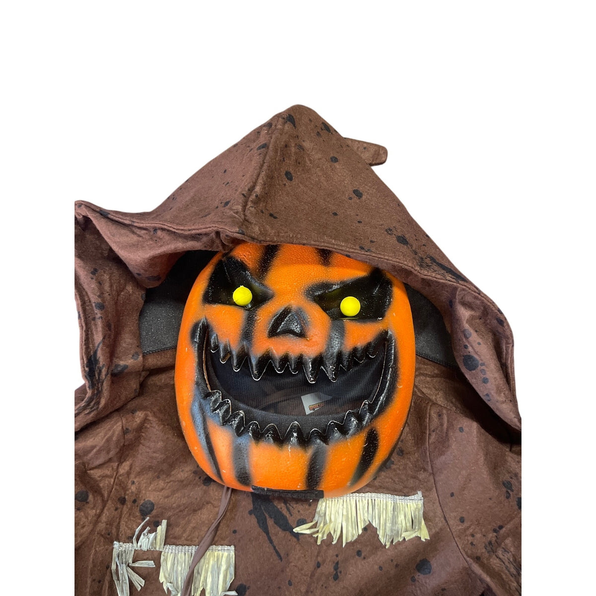 Spooktacular Creations Scary Scarecrow Pumpkin Bobble Head Halloween Costume Kids SZ