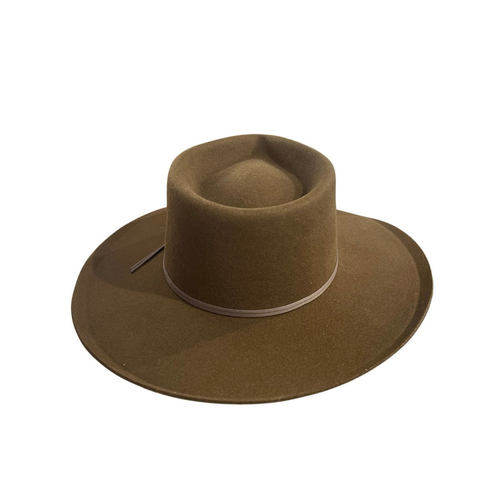 Brixton Marlow Rancher Hat Coffee SZ M NWT 100% Wool Felt Cowboy Adjustable