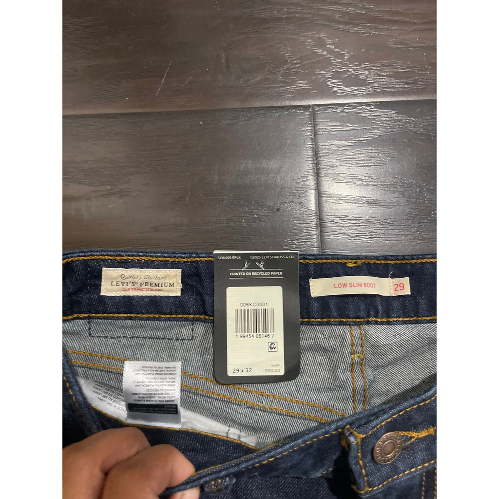 Levi's Low Rise Low Slim Boot Dark Wash Denim Jeans SZ 29 NWT Retro Flare Leg