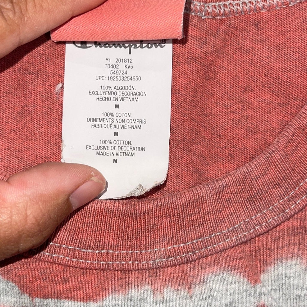 Champion Tie Dye Cropped Tee T-Shirt Short Sleeve Crewneck size medium