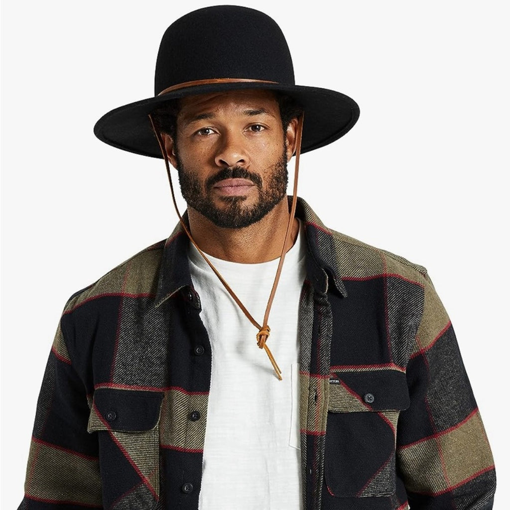 Brixton Tiller Hat wide brim felted Wool Unisex Fedora Adjustable size Large