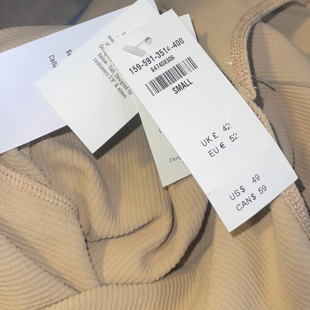 Abercrombie & Fitch Soft Collection Fit To Flatter Ribbed Mini Spaghetti Dress