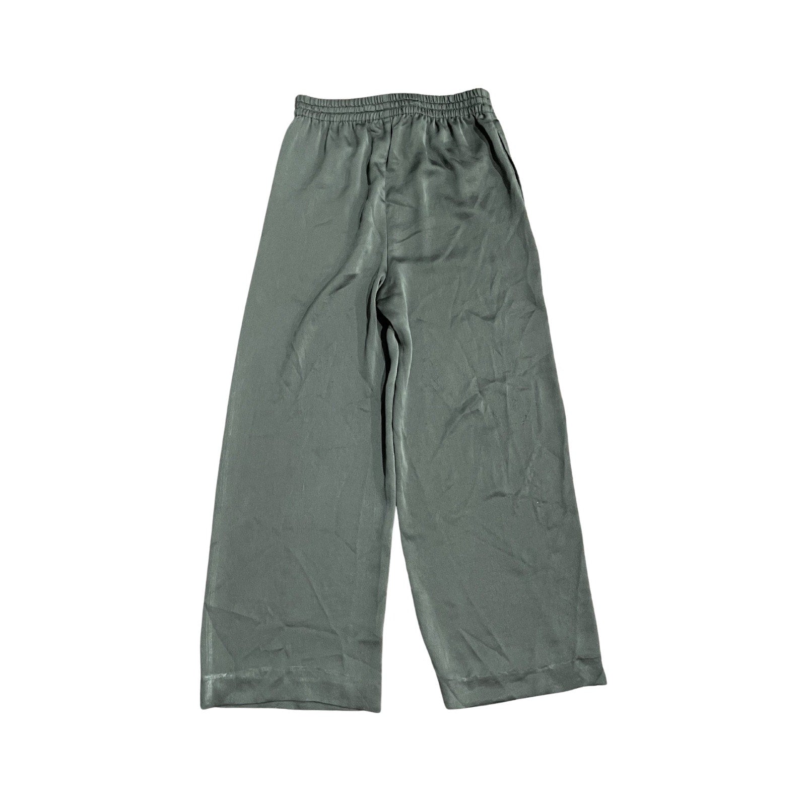 Madewell Green Drawstring Pull On Wide Leg Pants Size XS Flowy Casual Chic