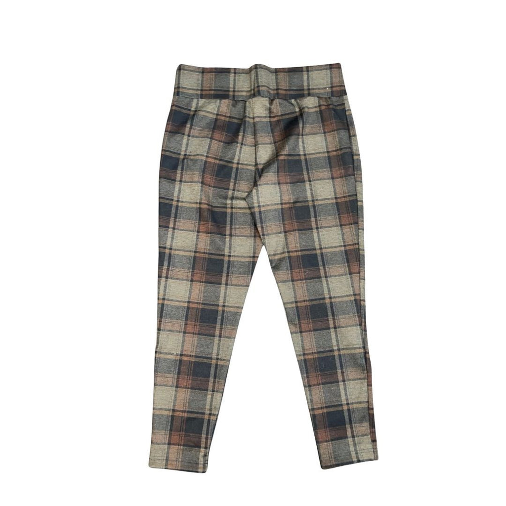 Zac & Rachel Pull on Plaid Stretch Knit Pants SZ L Academia Preppy School Girl