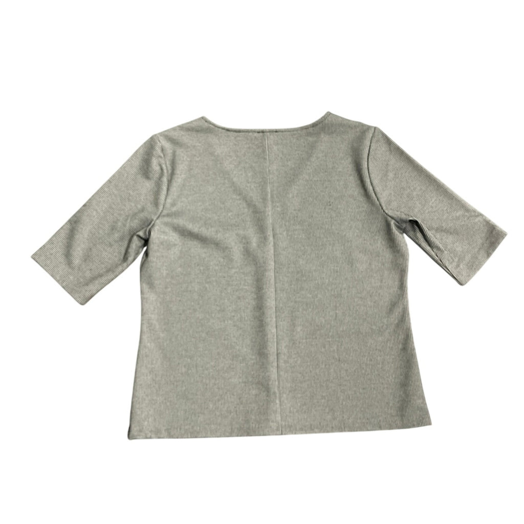 Ann Taylor V Neck Micro Houndstooth 3/4 Sleeve Top Size Medium Casual Chic