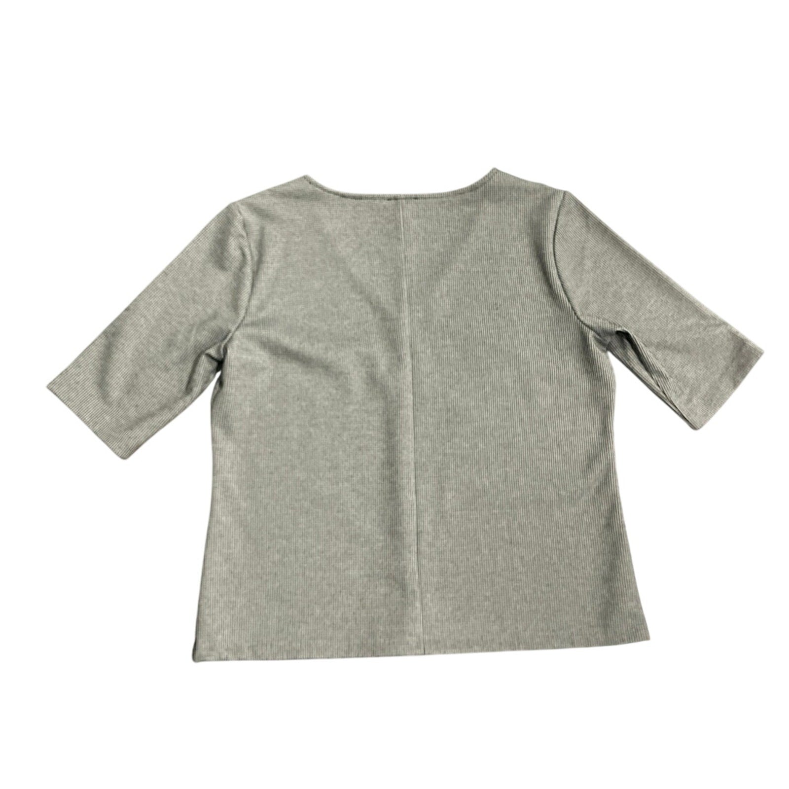 Ann Taylor V Neck Micro Houndstooth 3/4 Sleeve Top Size Medium Casual Chic