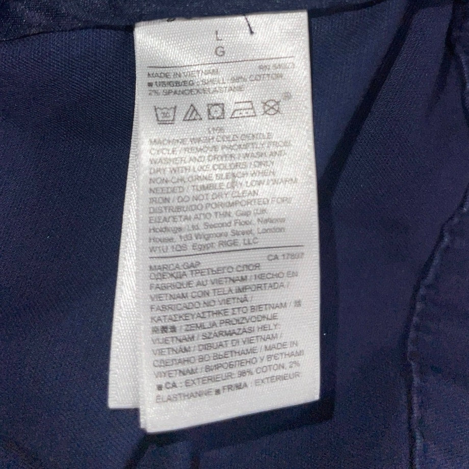 Gap Womens Snap Front Navy Chino Pocket Style Jacket Blazer Size Large Preppy