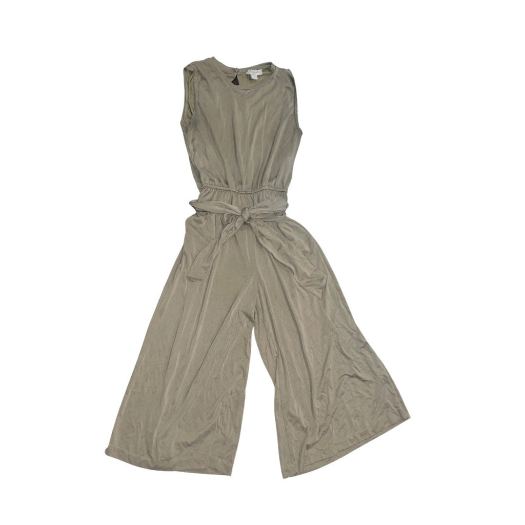 Charlie Paige Sleeveless Olive Belted Jumpsuit Jumper Medium Cropped Wide Leg