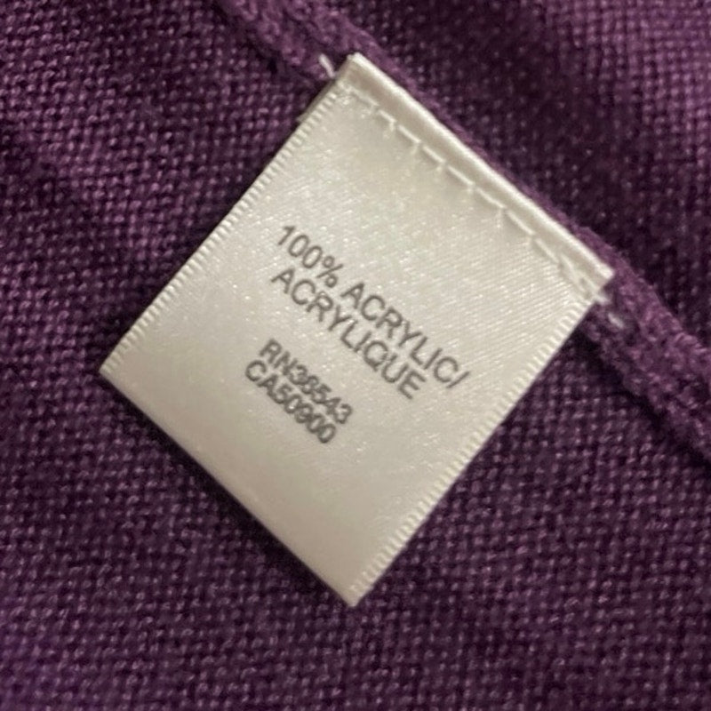 Van Heusen Open Front Purple Drape Cardigan Sweater Size Medium Casual Wear
