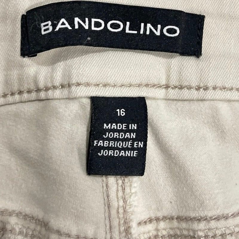Bandolino Women Straight Leg Beige Denim Jeans Size 16 Mid Rise Classic Wear