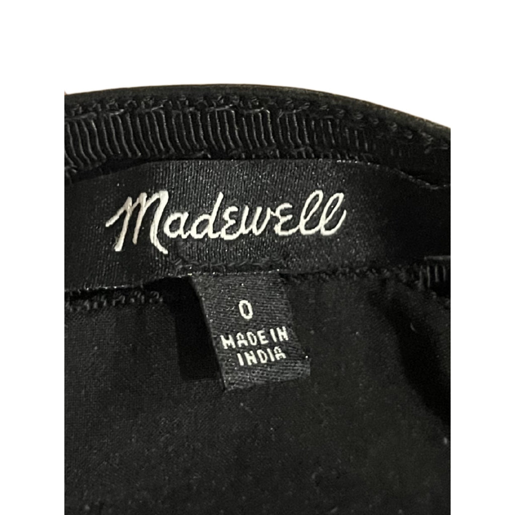 Madewell Leather Button Front Mini Skirt Size 0 High Waisted A-Line Classy Chic