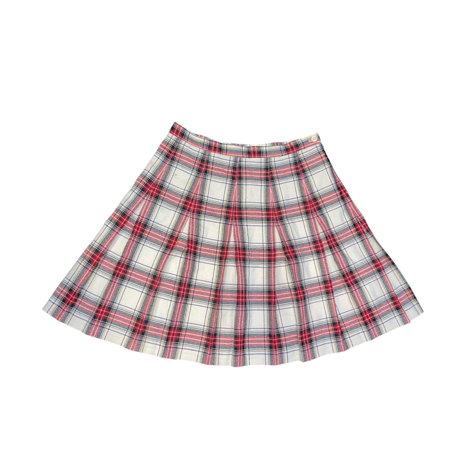 Talbots Vintage Plaid Pleated Mini Skirt Size 14