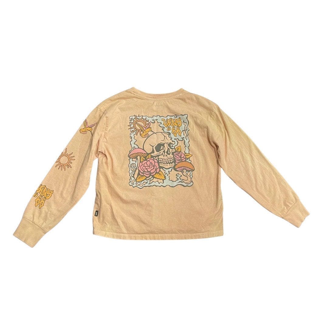 Vans Guy's Skull Full Patch Patch Long Sleeve T-Shirt Size Small Skater
