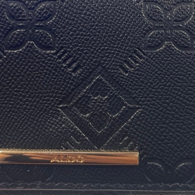 Aldo Black Bi-Fold Cardholder Compact Wallet Keychain Accessories NWT