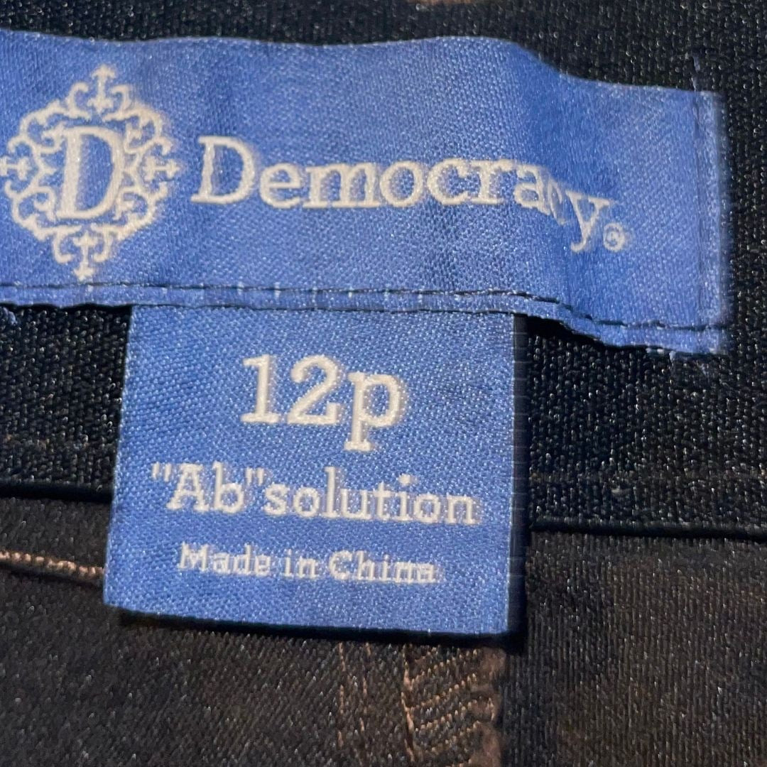 Democracy AB Solution Women Pants Stretch SZ 12P Hight Rise Straight Leg Casual
