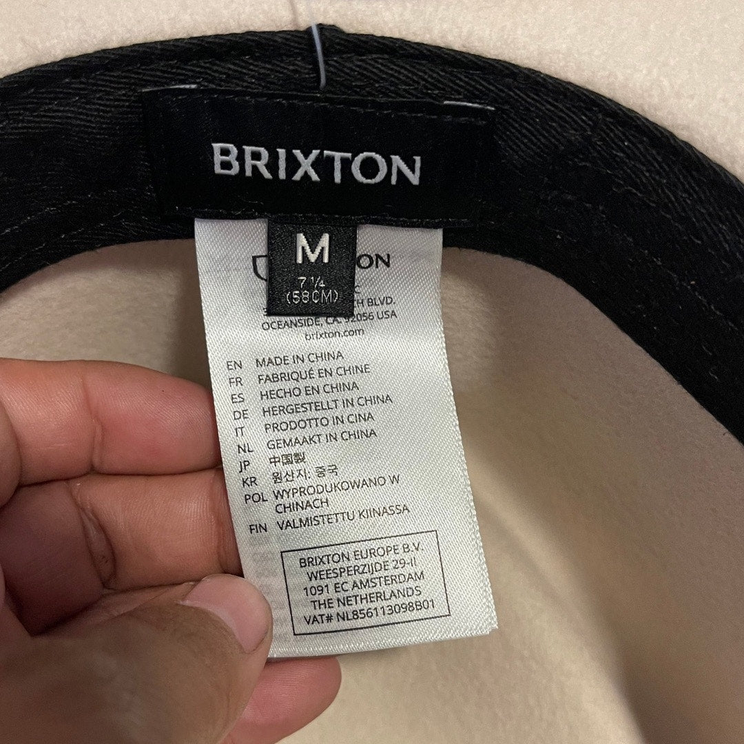 Brixton Brenton Convertabrim Fedora Dove Medium 7 1/4 Adjustable NWT