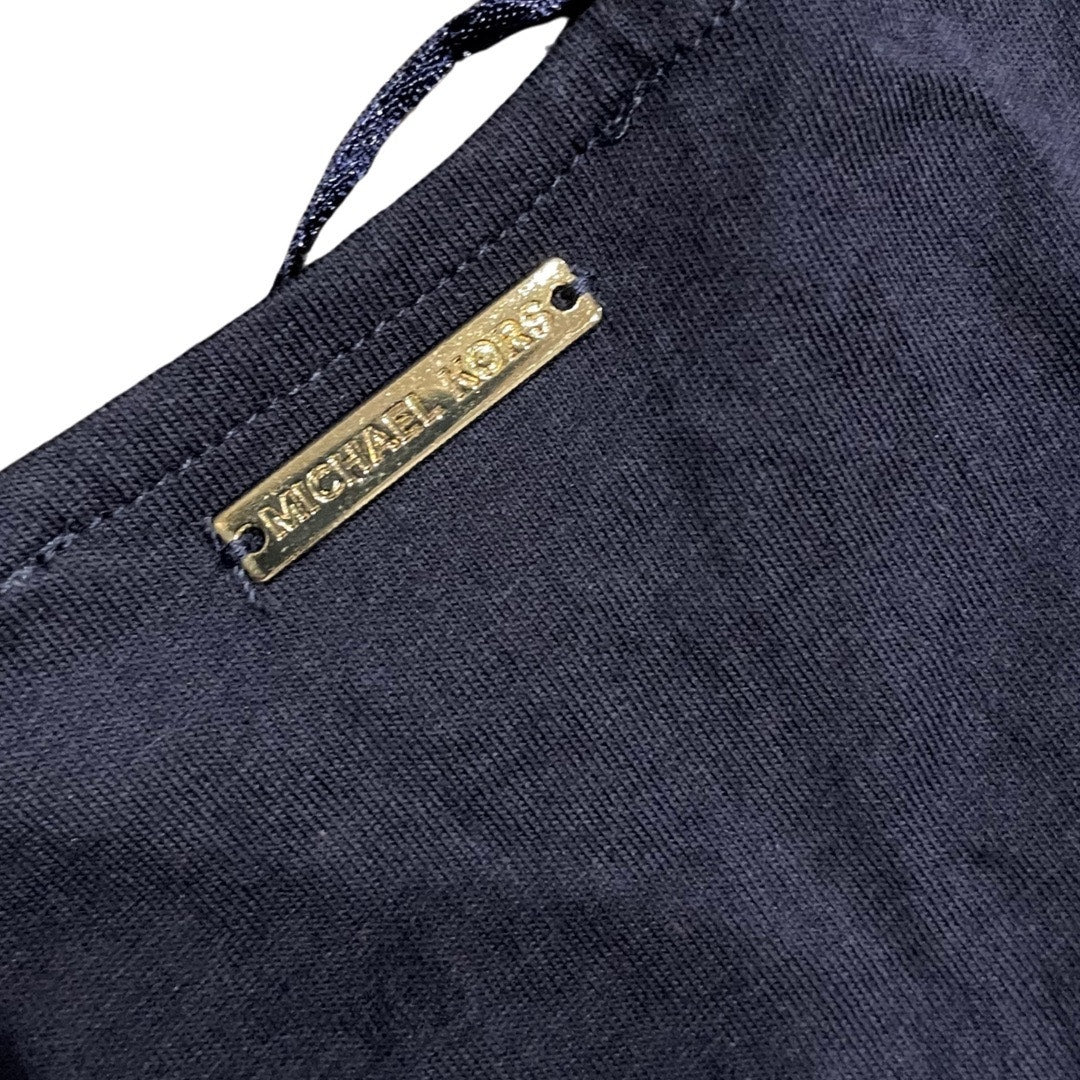 Michael Kors Top Blouse Jersey Short Sleeve Nautical Navy Blue Size Large