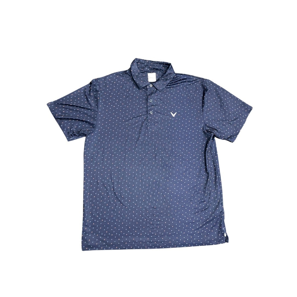 Callaway Short Sleeve Golf Polo Shirt Opti Dri Fit Logo all over Size Large