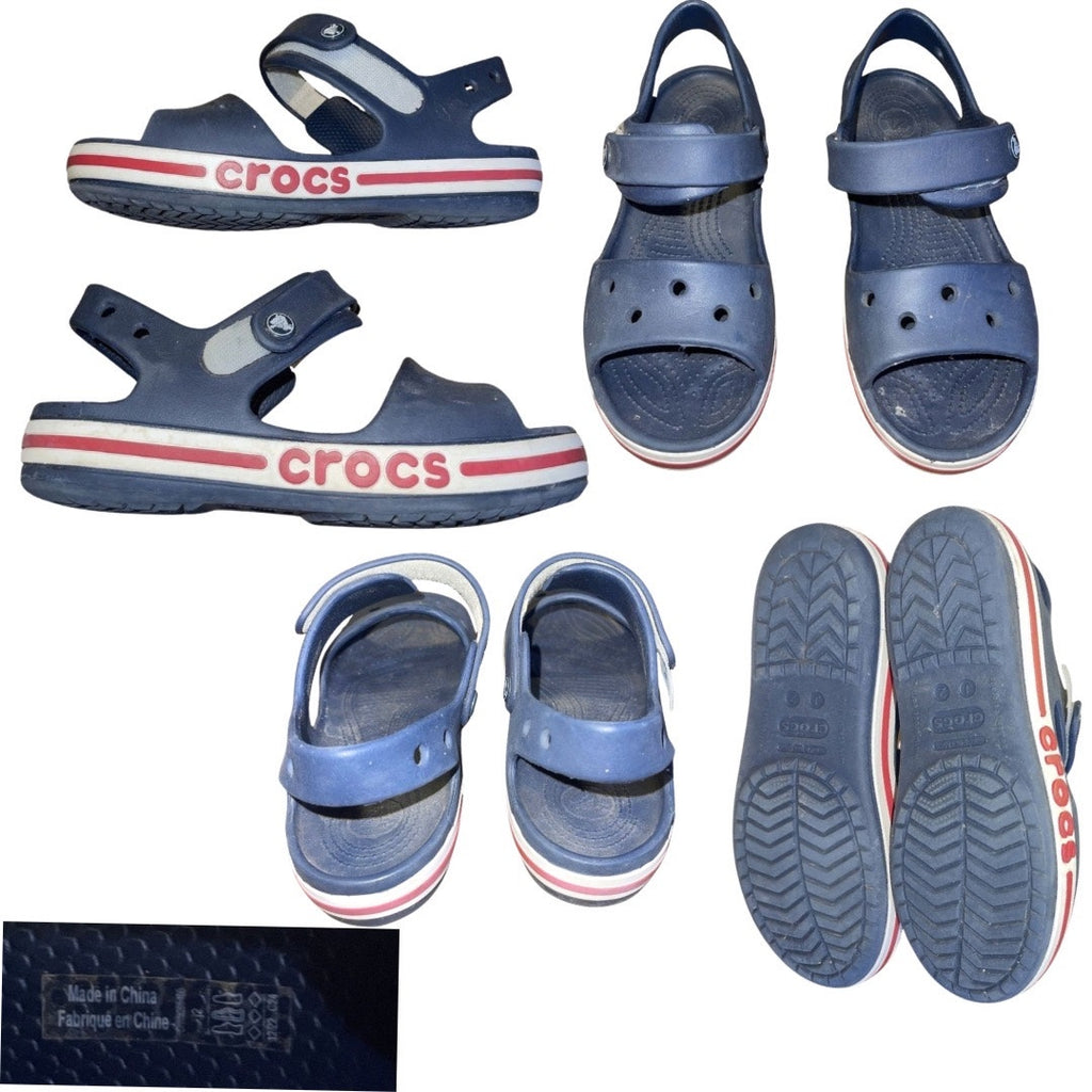 Crocs Bayaband Sandal K Hook and Loop Ankle Strap Size 2 Navy Kidscore Casual