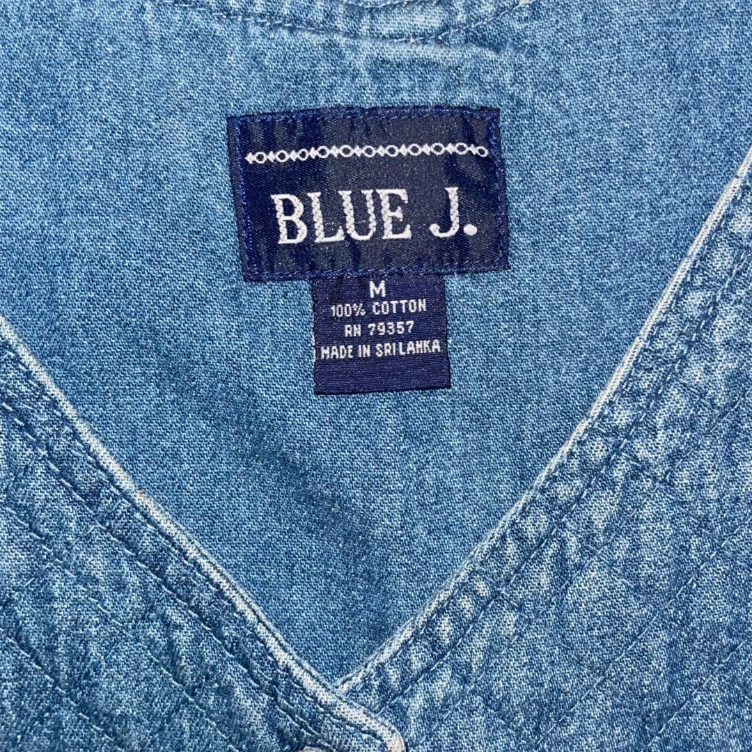 Vintage Blue J Womens Denim Button Front Maxi dress 100% Cotton Size Medium