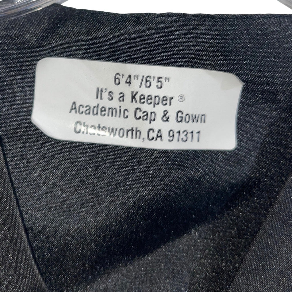 Academic Gown Graduation Robe Commencement 6'4 6'5 Unisex Matte Black