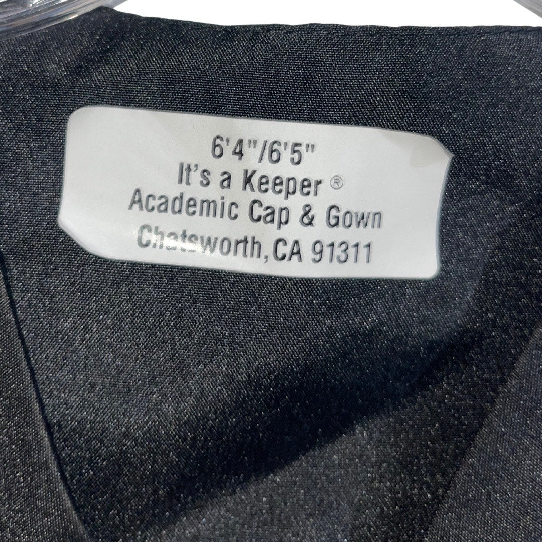 Academic Gown Graduation Robe Commencement 6'4 6'5 Unisex Matte Black