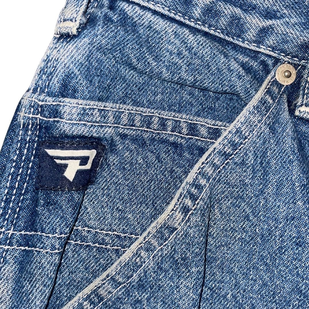 Vintage Mens Pure Playaz Jeans Baggy Shorts Carpenter SZ 36 90s Y2K 100% Cotton