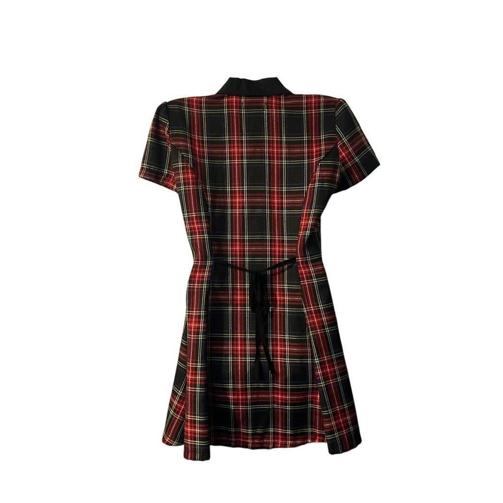 Dolls Kill Current Mood Devil You Don't Exist Plaid Dress SZ XS 90s Grunge Punk