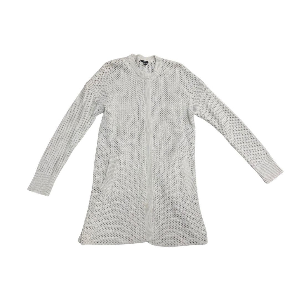 Ann Taylor Factory Full Zip Knit Pocket Cardigan Sweater SZ M Grandmacore Boho