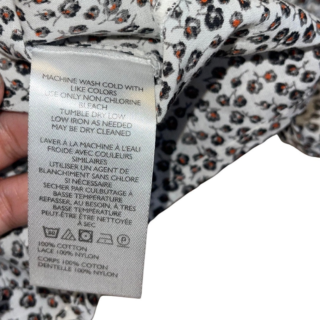 By Anthropologie Cape Sleeve Lace Trim Blouse SZ Large Peasant Boho Cottage NWT