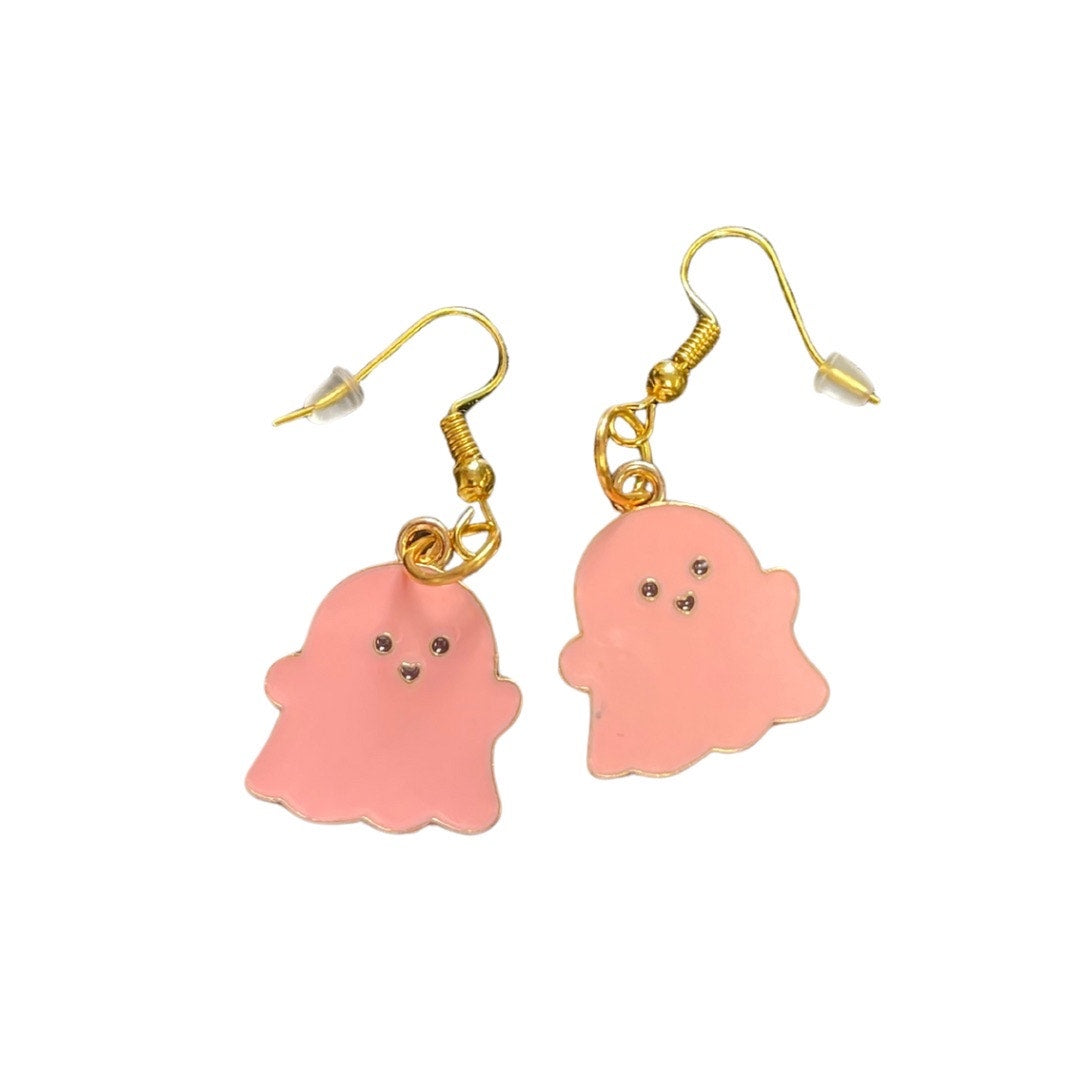 Pink ghost earrings