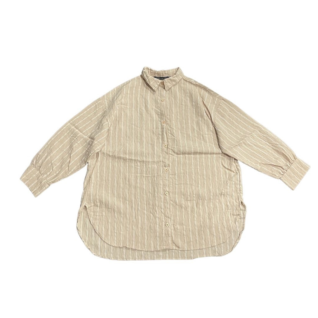 HELLIE  Oversized Relaxed Fit Stripped Button Down Long Sleeve Shirt SZ S Casual