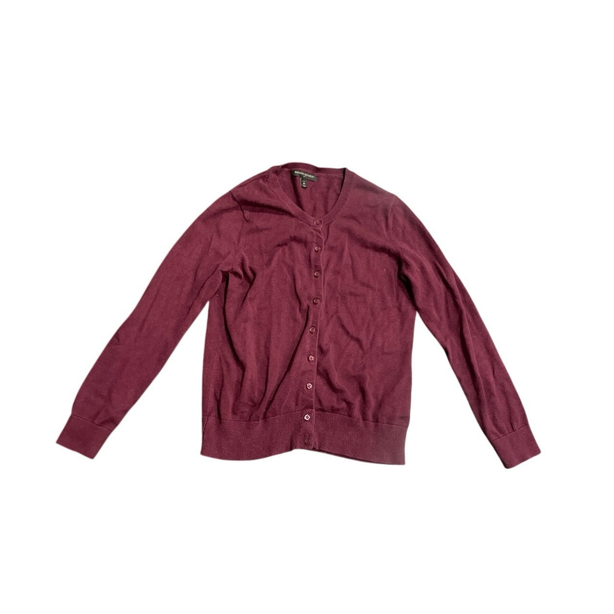 Banana Republic Burgundy Button Cardigan Sweater SZ M Casual Preppy Academia