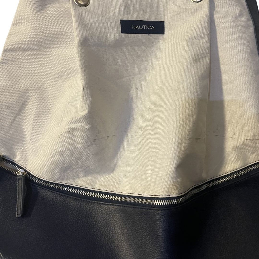Nautica Voyage Canvas Tote Bag Shoulder Handbag Beach Weekender Cruise Coastal