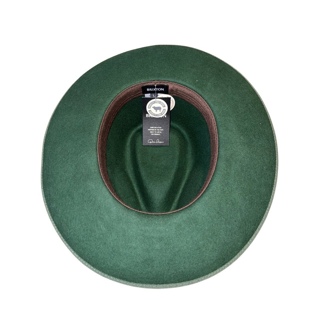 Brixton Reno Fedora Hat Adjustable Unisex Moss Brown Large 100% Australian Wool