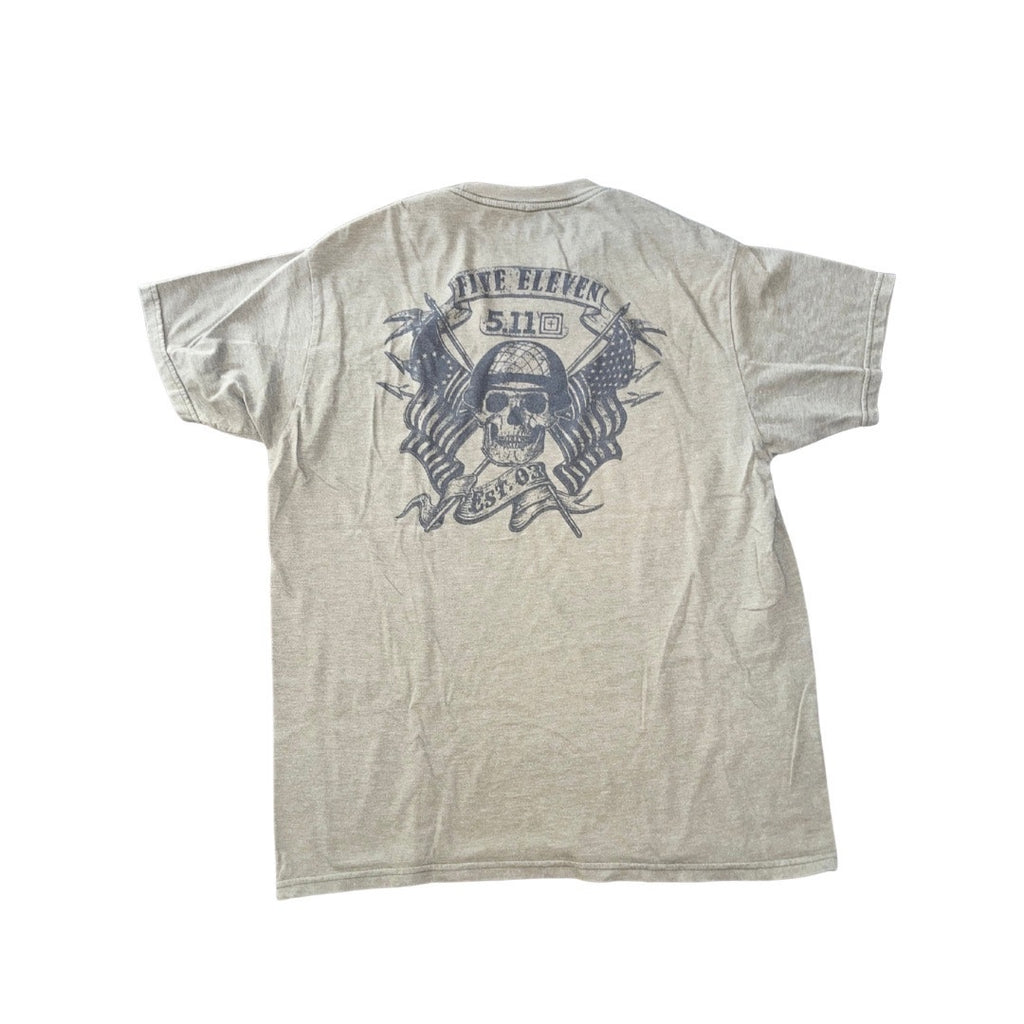511 Tactical Men T-Shirt Size Large Army Logo Skull Short Sleeve Military