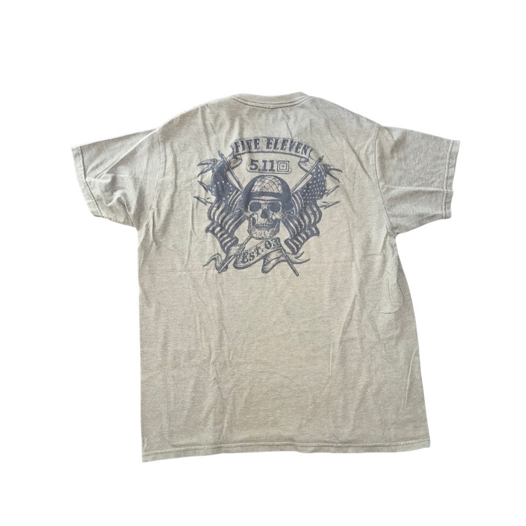 511 Tactical Men T-Shirt Size Large Army Logo Skull Short Sleeve Military