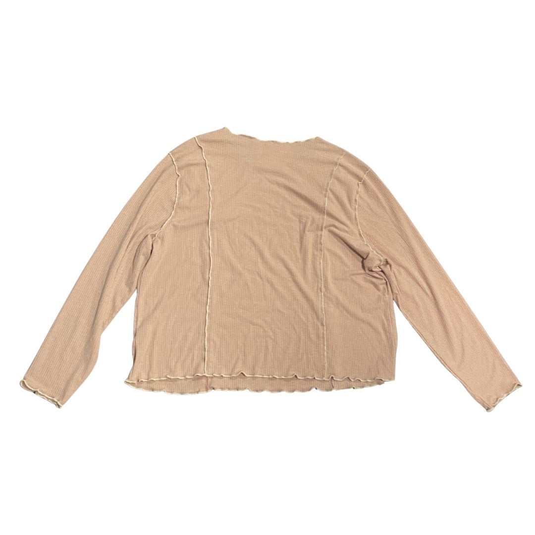Love Fire Pedal Pink Ribbed Long Sleeve Top Ruffle Trim Size 2X NWT Whimsigoth