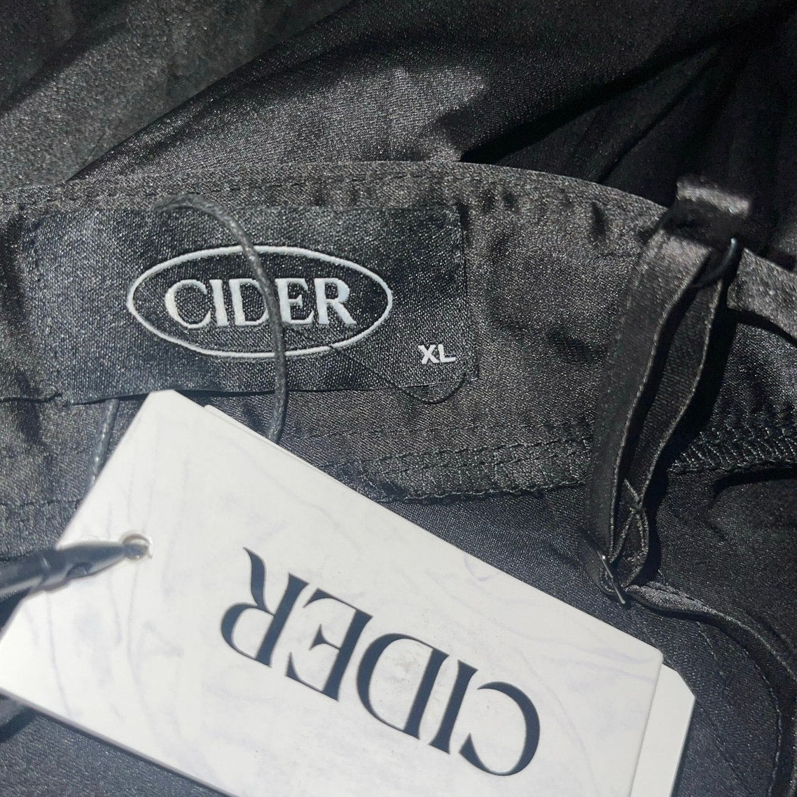 CIDER SATIN STYLE JUMPSUIT STRAPPY X CROSS STRAPS SLIT OPENING WIDE LEG NWT